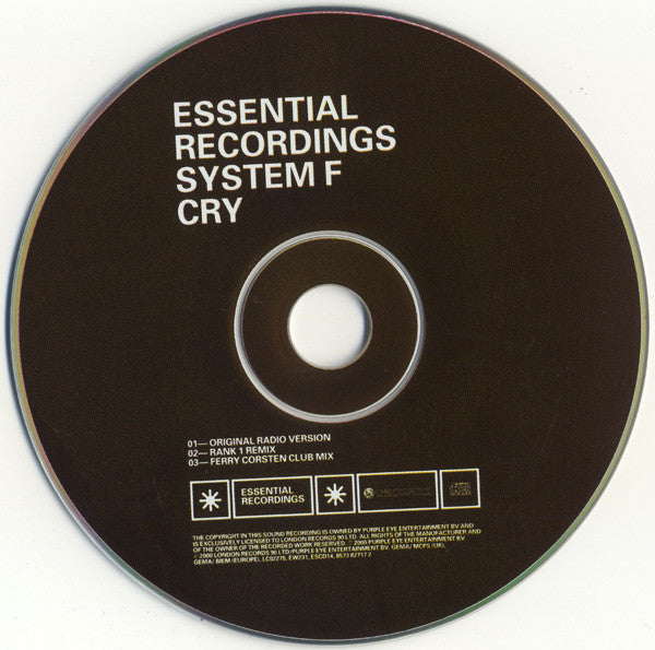 System F : Cry (CD, Single)