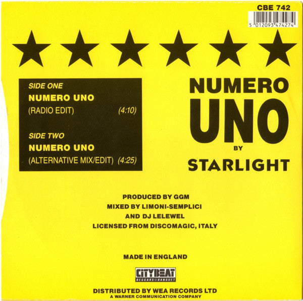 Starlight : Numero Uno (7", Single)