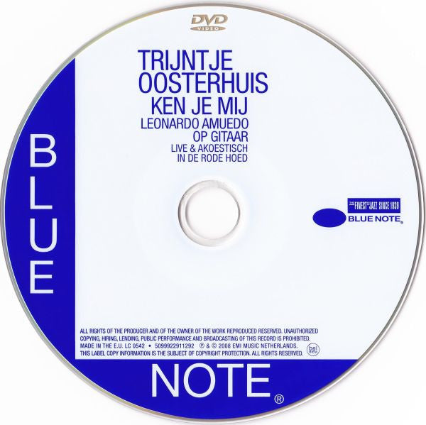 Trijntje Oosterhuis, Leonardo Amuedo : Ken Je Mij (Live & Akoestich In De Rode Hoed) (DVD-V, Multichannel, PAL)