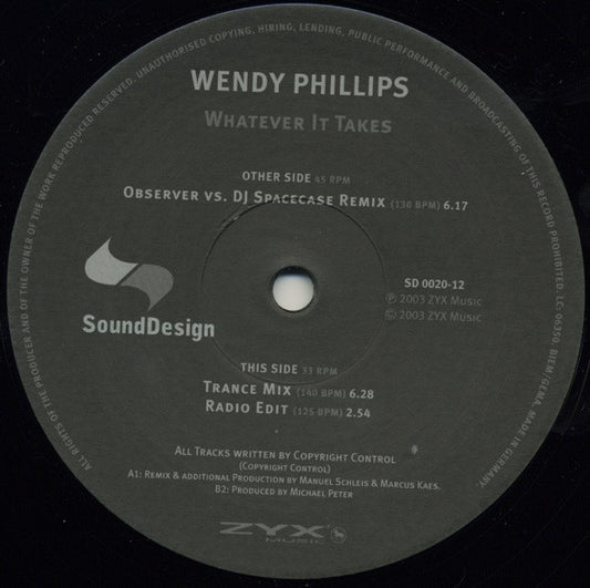 Wendy Phillips : Whatever It Takes (12")