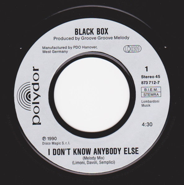 Black Box : I Don't Know Anybody Else (7", Single)
