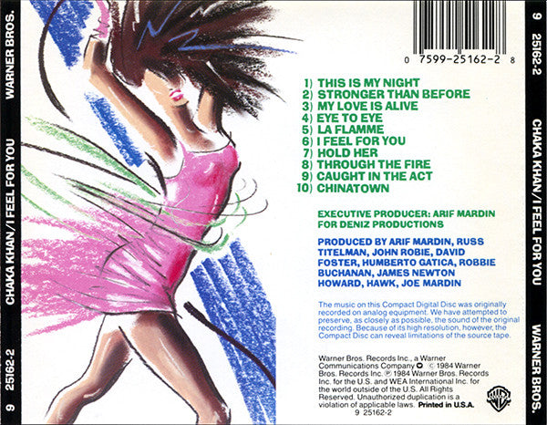 Chaka Khan : I Feel For You (CD, Album)