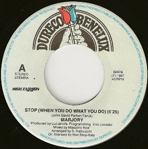 Marjory : Stop (When You Do What You Do) (7", Single)