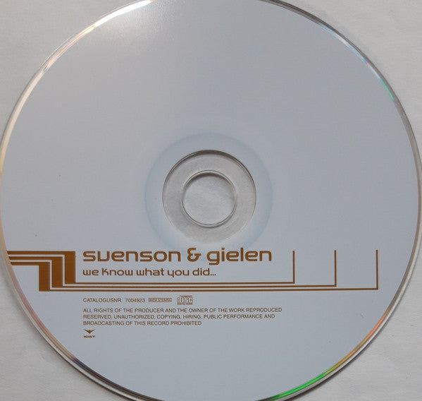 Svenson & Gielen : We Know What You Did... (CD, Single)