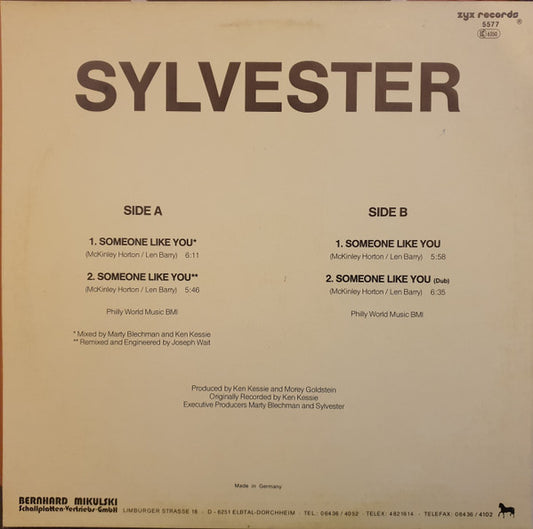 Sylvester : Someone Like You (12")