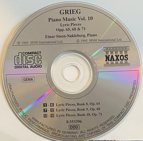 Edvard Grieg, Einar Steen-Nøkleberg : Piano Music Vol. 10 (CD, Album)