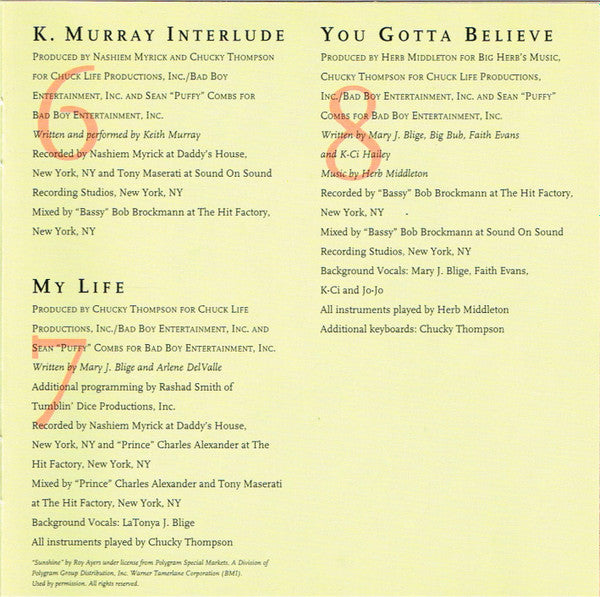 Mary J. Blige : My Life (CD, Album)