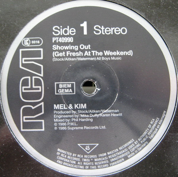Mel & Kim : Showing Out  (12")