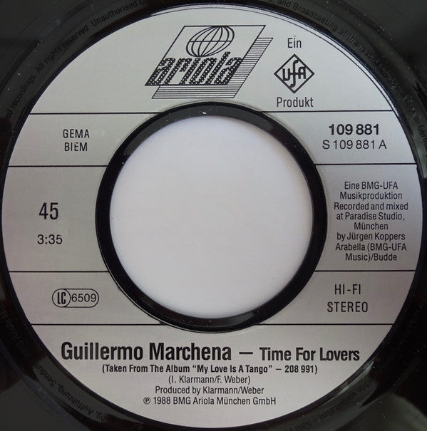 Guillermo Marchena : Time For Lovers (7", Single)