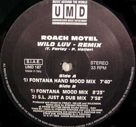 Roach Motel : Wild Luv (Fontana & Colombo Remix) (12")