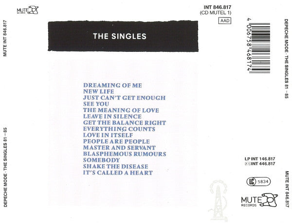 Depeche Mode : The Singles 81 → 85  (CD, Comp)
