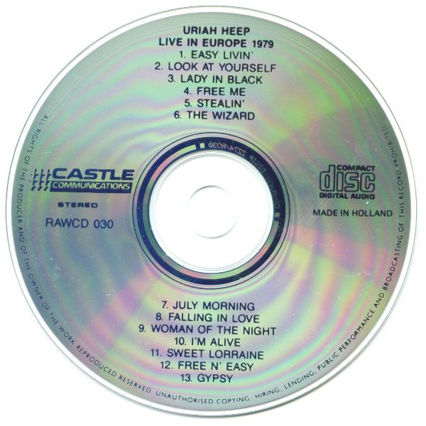 Uriah Heep : Live In Europe 1979 (CD, Album)