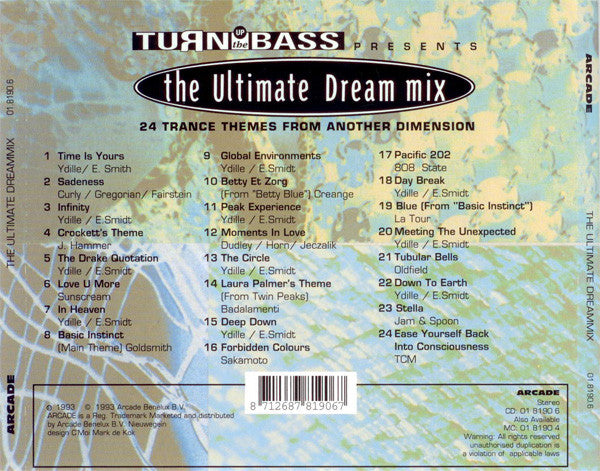 Various : Turn Up The Bass Presents: The Ultimate Dream Mix (CD, Mixed)