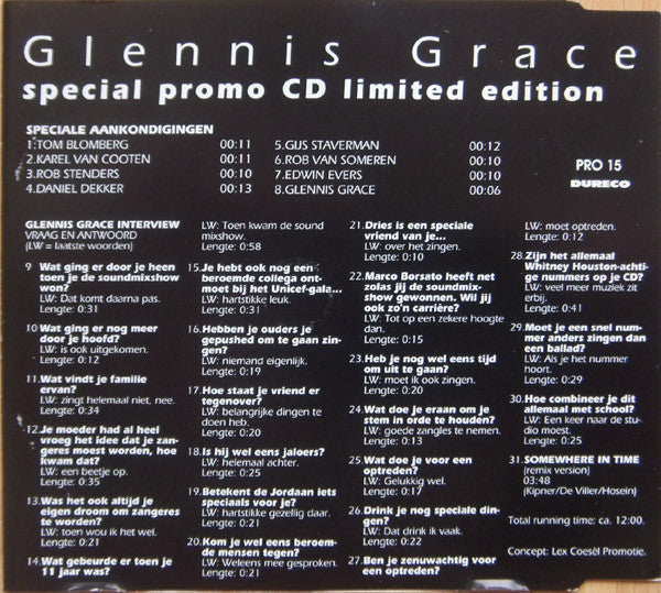 Glennis Grace : Special Promo CD Limited Edition (CD, Ltd, Promo, S/Edition)