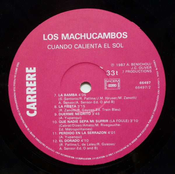 Los Machucambos : Cuando Calienta El Sol (LP, Album)