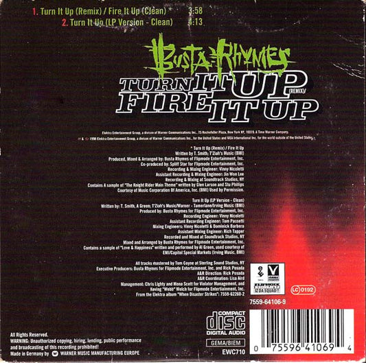 Busta Rhymes : Turn It Up (Remix) / Fire It Up (CD, Single, Car)