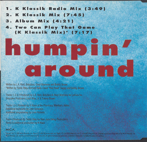Bobby Brown : Humpin' Around (The K Klass Mixes) (CD, Single)