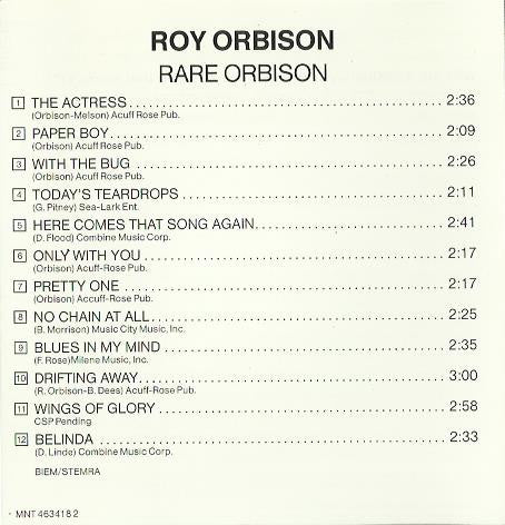 Roy Orbison : Rare Orbison (CD, Comp)