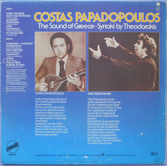 Kostas Papadopoulos, Mikis Theodorakis : The Sound Of Greece Syrtaki By Theodorakis (LP, Comp)