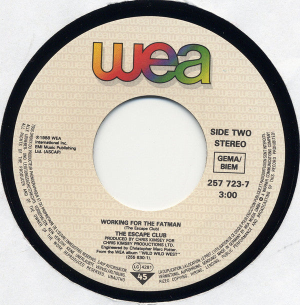 The Escape Club : Shake For The Sheik (7", Single)