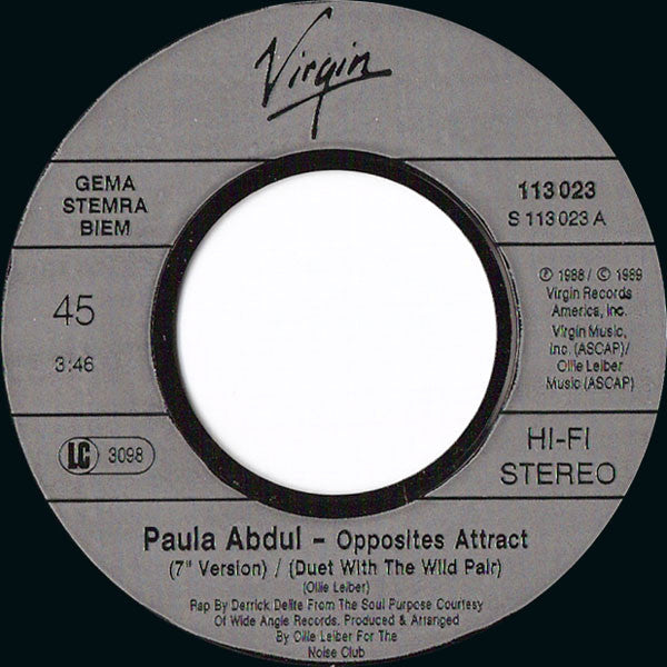 Paula Abdul : Opposites Attract (7", Single)