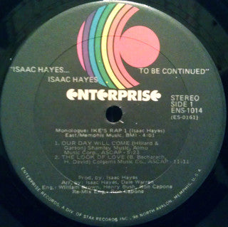 Isaac Hayes : ...To Be Continued (LP, Album, RP, Son)