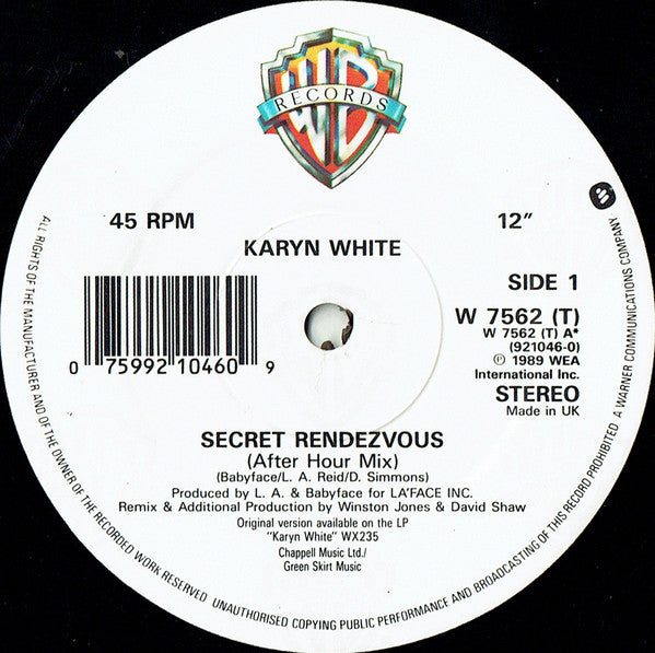 Karyn White : Secret Rendezvous (12")