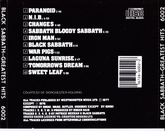 Black Sabbath : Greatest Hits (CD, Comp)