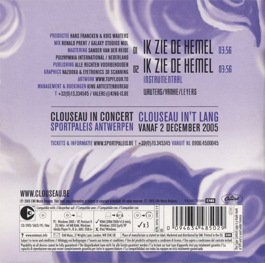 Clouseau : Ik Zie De Hemel (CD, Single, Copy Prot., Pur)