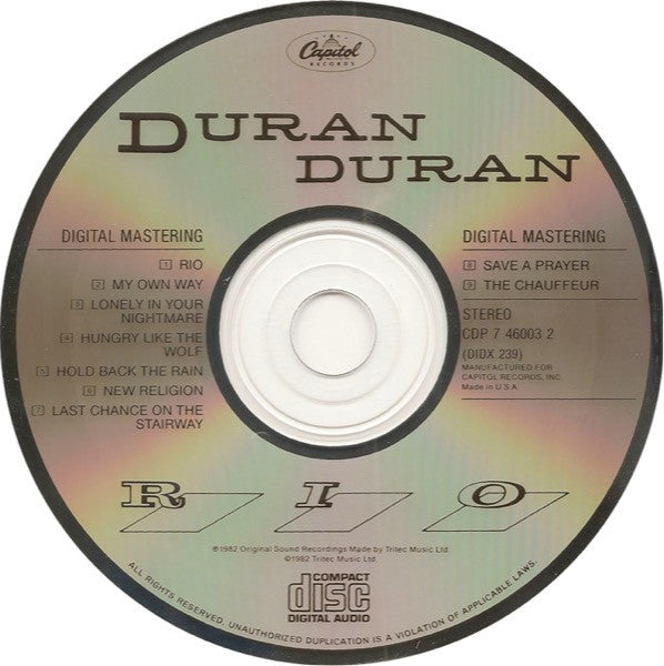 Duran Duran : Rio (CD, Album, RE)