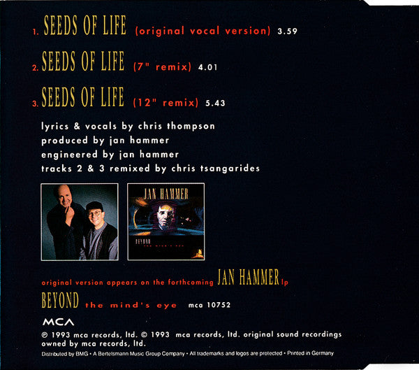Jan Hammer : Seeds Of Life (CD, Maxi)
