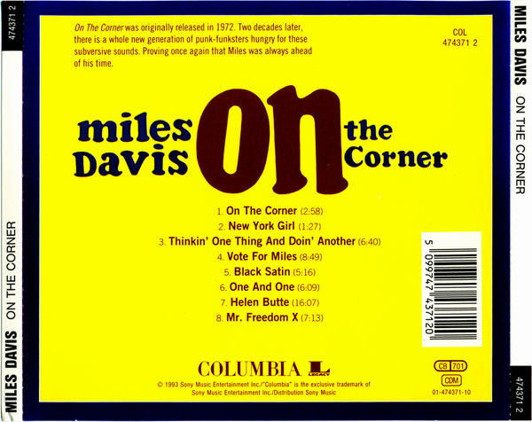 Miles Davis : On The Corner (CD, Album, M/Print, RE, RM)