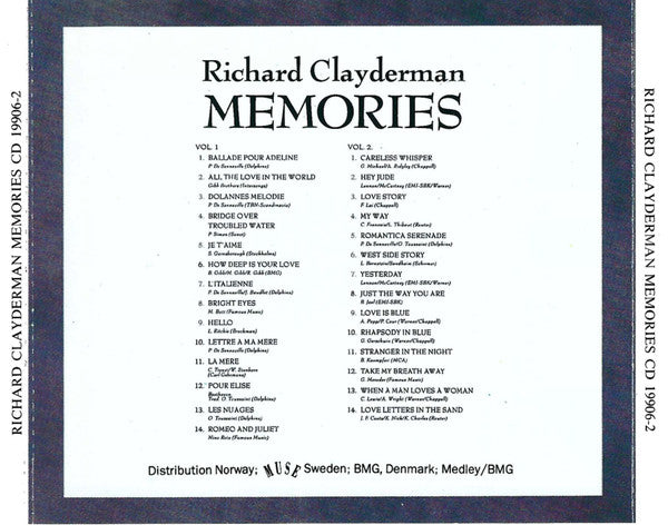 Richard Clayderman : Memories (3xCD, Comp)