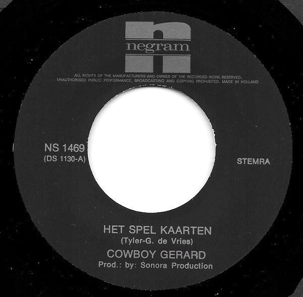 Cowboy Gerard : Het Spel Kaarten / Giddy Up Go  (7")