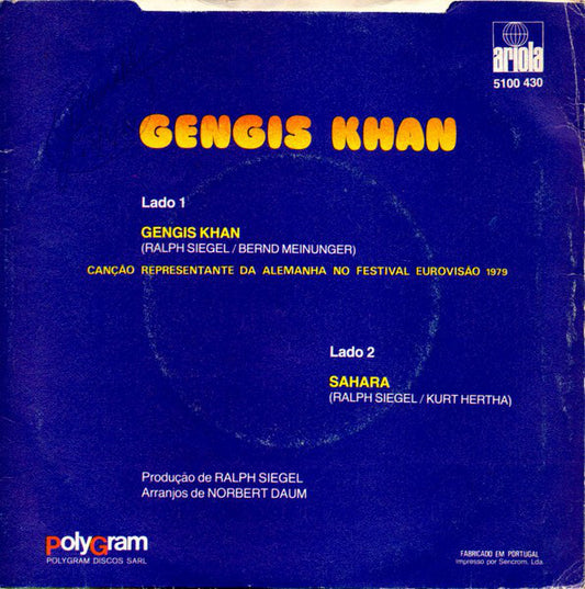 Dschinghis Khan : Gengis Khan (7", Single)