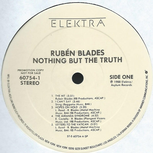 Ruben Blades : Nothing But The Truth (LP, Album, Promo)