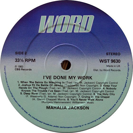Mahalia Jackson : I've Done My Work (LP, Comp)