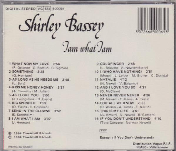 Shirley Bassey : I Am What I Am (CD, Album, RE)