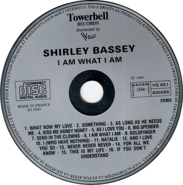 Shirley Bassey : I Am What I Am (CD, Album, RE)