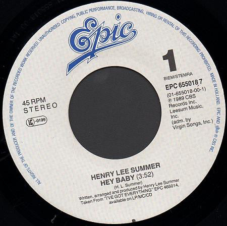 Henry Lee Summer : Hey Baby (7", Single)