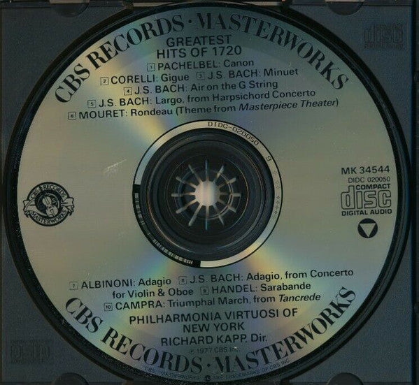 Philharmonia Virtuosi, Richard Kapp : Greatest Hits Of 1720 (CD, Album, RE)
