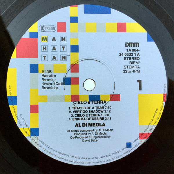 Al Di Meola : Cielo E Terra (LP, Album)