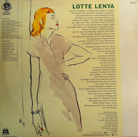 Lotte Lenya : September Song And Other American Theatre Songs Of Kurt Weill (LP, Album, Mono, RE)