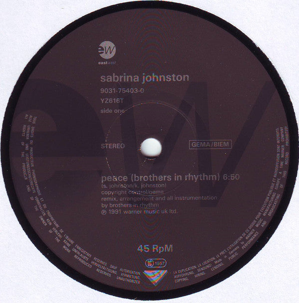 Sabrina Johnston : Peace (12")