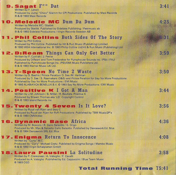 Various : The Greatest Hits '94 Volume 1 (CD, Comp)