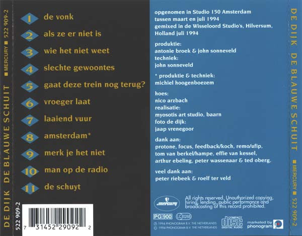 De Dijk : De Blauwe Schuit (CD, Album, PMD)