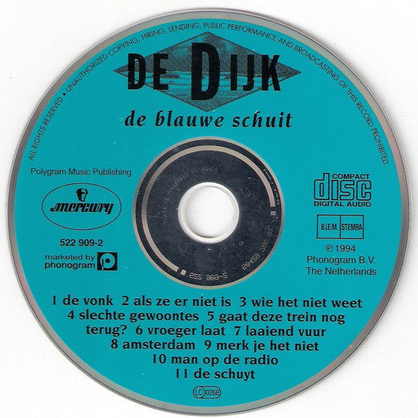 De Dijk : De Blauwe Schuit (CD, Album, PMD)
