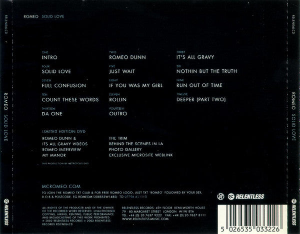 Romeo : Solid Love (CD, Album + DVD-V)