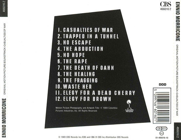 Ennio Morricone : Casualties Of War (Original Motion Picture Soundtrack) (CD, Album)