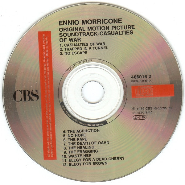 Ennio Morricone : Casualties Of War (Original Motion Picture Soundtrack) (CD, Album)